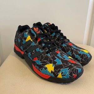 ADIDAS Torsion ZX Flux Rainbow Geo Print Sneakers Men's Size 10.5